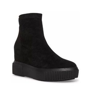 Steve Madden Black Suede Wedge Booties Women's Size 9 + 10